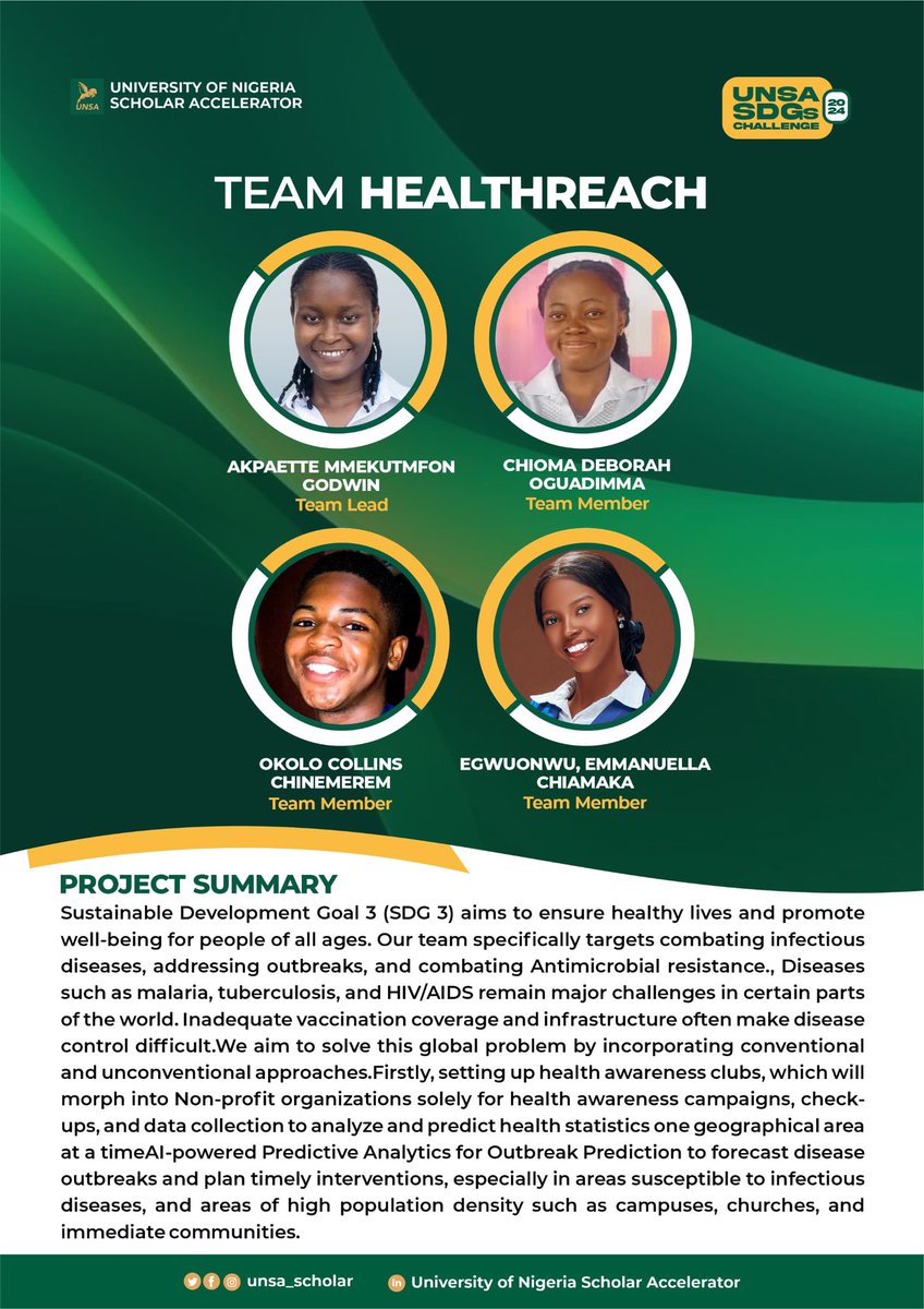 Congratulations team HealthReach on emerging a finalist for this year’s SDG Challenge. We celebrate your innovation and hope this is a stepping stone to get you solving many more global problems. See you at the finals 🔥