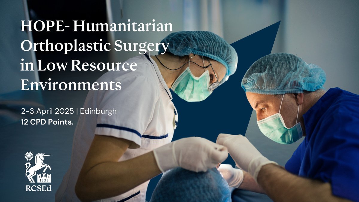 This 2-day course will be delivered by an experienced faculty who will provide attendees with the knowledge &amp; practical skills required to deliver safe, effective humanitarian orthopaedic &amp; plastic surgery in low resource austere environments.

Apply here: bit.ly/4hMXn0t