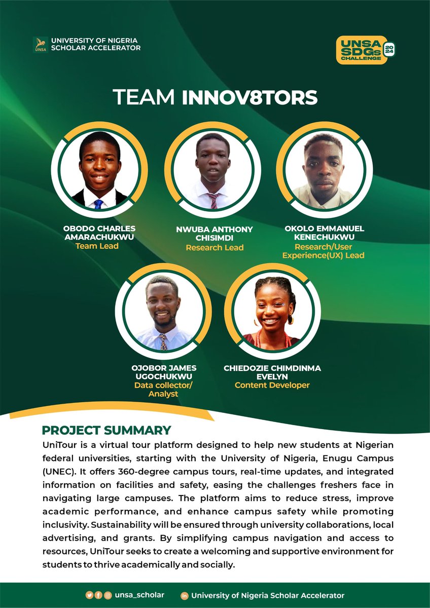 Congratulations team Innov8tors on emerging a finalist for this year’s SDG Challenge. We celebrate your innovation and hope this is a stepping stone to get you solving many more global problems. See you at the finals 🔥