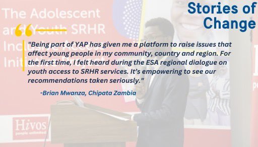#storiesofchange  #YouthAdvisoryPanel from Kenya, Malawi, Uganda, Zambia, &amp; Zimbabwe are changing the game for #SRHR! With the support of @HivosSouthernAfrica, young voices are haping policies that tackle stigma, improve access to services, &amp; empower adolescents.
#YouthPower