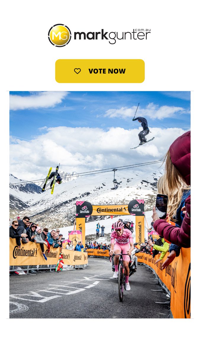 Léon van Bon (@lvanbon) on Twitter photo Did you already vote for my photo for the
<a href="/MarkGunterPhoto/">Mark Gunter</a>
awards. An unique moment where two sports come together
You can now vote here:
…nterphotoawards2024.us.launchpad6.com/mgpaphotocompe…
<a href="/TamauPogi/">Tadej Pogačar</a>
<a href="/wahoofitness/">Wahoo</a>
<a href="/Continental/">Continental</a>
<a href="/giroditalia/">Giro d'Italia</a> Did you already vote for my photo for the
<a href="/MarkGunterPhoto/">Mark Gunter</a>
awards. An unique moment where two sports come together
You can now vote here:
…nterphotoawards2024.us.launchpad6.com/mgpaphotocompe…
<a href="/TamauPogi/">Tadej Pogačar</a>
<a href="/wahoofitness/">Wahoo</a>
<a href="/Continental/">Continental</a>
<a href="/giroditalia/">Giro d'Italia</a>