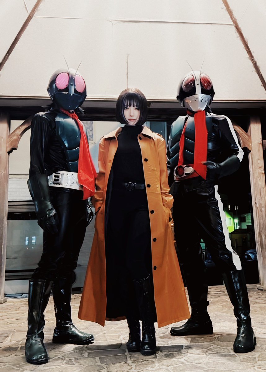 ★X ブラック マフラー 黒 コスプレ 特撮ヒーロー 1号 衣装 エックス ヒーローって言えば赤いマフラーなんでしょ？よく知らないけど」 1号