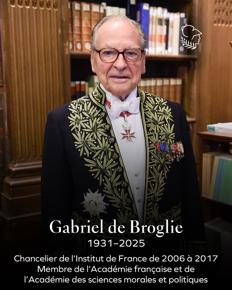 Le décès du Chancelier honoraire Gabriel de Broglie nous laisse profondément attristés. Tous les membres de l’Institut de France lui vouaient, unanimement, estime, gratitude et respect.

institutdefrance.fr/actualites/gab…