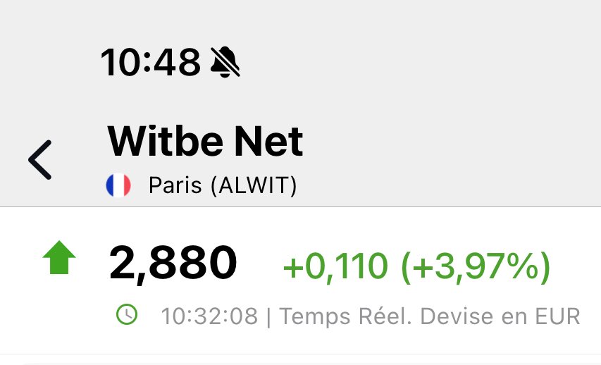 ArteR_Trading's tweet photo. $ALWIT #WITBE
Comme pour Nextedia, la position est toute petite ici mais c’est « la beauté du geste » qui compte ! https://t.co/ulR4Zyy0eB