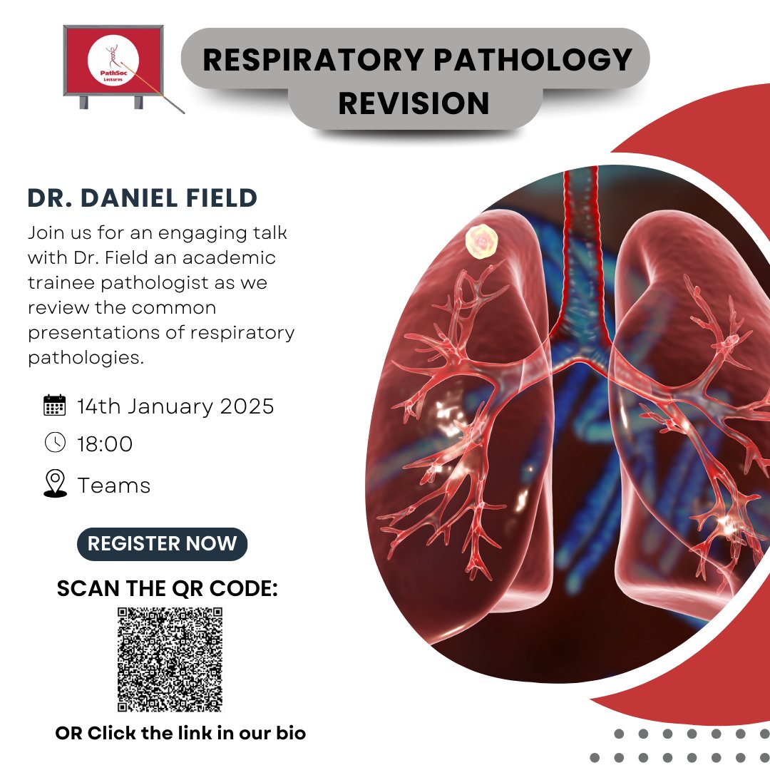 Join us for our first lecture of the year on respiratory pathology 🫁  with Dr. Field.