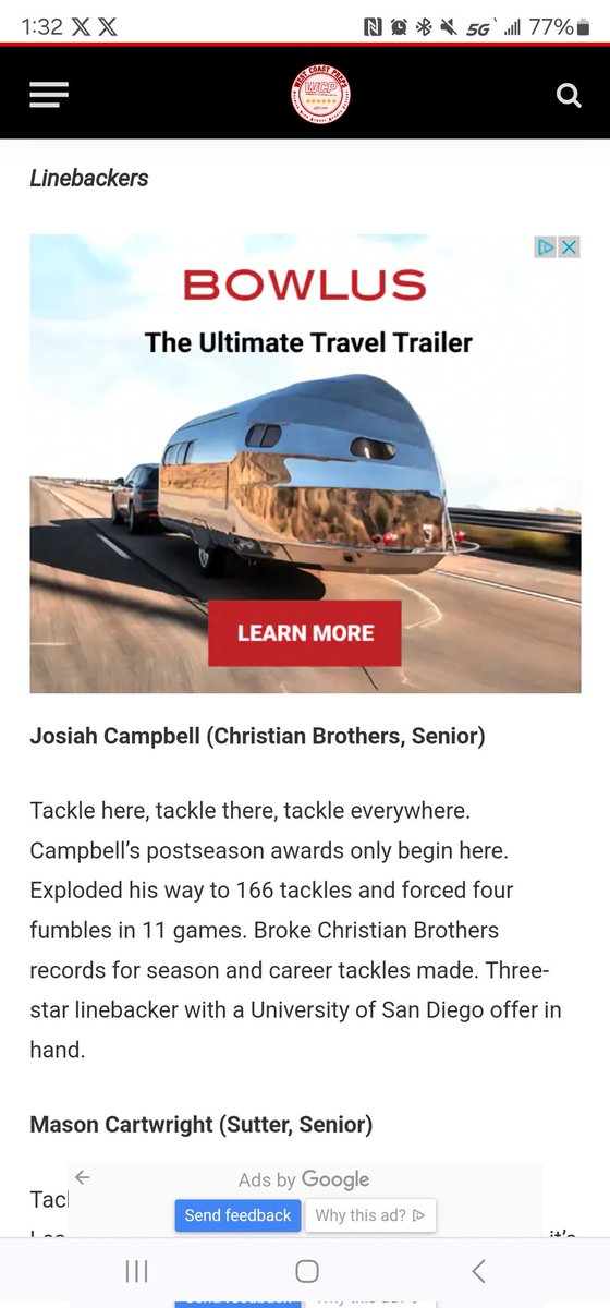 Josiah Campbell 2025 ATH/LB. 6'1 215 GPA 3.75 (@josiahc47537123) on Twitter photo Thank you <a href="/CJacksonWCP/">Chris Jackson</a> for blessing me 1st team All Sacramento
I will always appreciate what you do !!
<a href="/CoachMorla/">Larry Morla</a> <a href="/Coach_MHansen/">Miles Hansen</a>
<a href="/BrandonHuffman/">Brandon Huffman</a> <a href="/dlinevids1/">DLineVids</a>
<a href="/thompsonsctg/">BT THOMPSON</a> <a href="/NorCal_Football/">NorCal Football Guys</a>
<a href="/ABCJAMPro/">ABC JAM Productions</a> <a href="/AndrewSFlorio/">Andrew Florio</a>
<a href="/PremierPrepsNMP/">Nick Pecoraro</a> <a href="/CoachTedmon/">Scott Tedmon</a>
<a href="/Davis_Brandi1/">Davis Brandi</a> <a href="/CalHiSports/">Cal-Hi Sports</a> Thank you <a href="/CJacksonWCP/">Chris Jackson</a> for blessing me 1st team All Sacramento
I will always appreciate what you do !!
<a href="/CoachMorla/">Larry Morla</a> <a href="/Coach_MHansen/">Miles Hansen</a>
<a href="/BrandonHuffman/">Brandon Huffman</a> <a href="/dlinevids1/">DLineVids</a>
<a href="/thompsonsctg/">BT THOMPSON</a> <a href="/NorCal_Football/">NorCal Football Guys</a>
<a href="/ABCJAMPro/">ABC JAM Productions</a> <a href="/AndrewSFlorio/">Andrew Florio</a>
<a href="/PremierPrepsNMP/">Nick Pecoraro</a> <a href="/CoachTedmon/">Scott Tedmon</a>
<a href="/Davis_Brandi1/">Davis Brandi</a> <a href="/CalHiSports/">Cal-Hi Sports</a>
