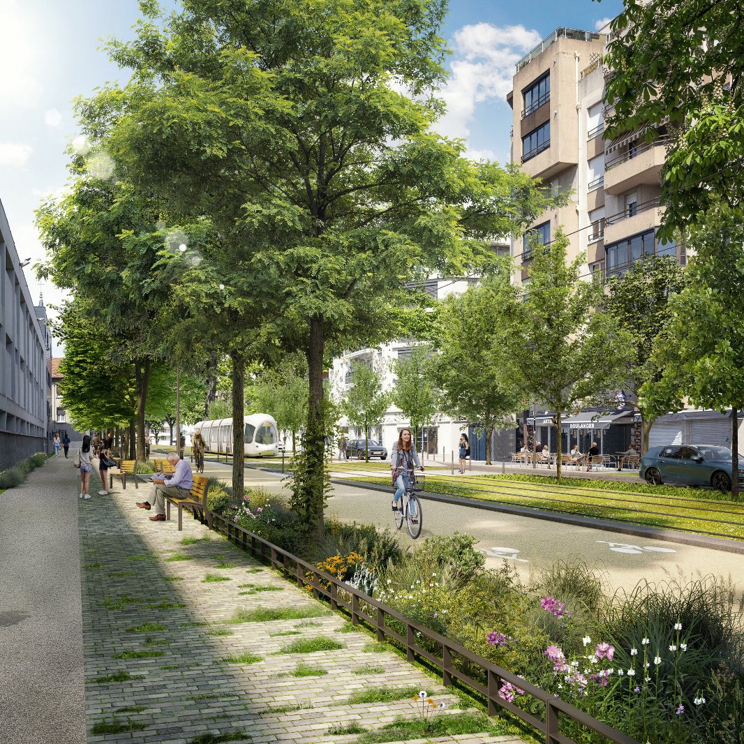 ✅ Métamorphose à venir dans le quartier de Grandclément, l'arrivée du tramway T6N, la continuité cyclable, la sécurisation des trottoirs et la végétalisation massive du quartier. 

Fin des travaux : début 2026 !