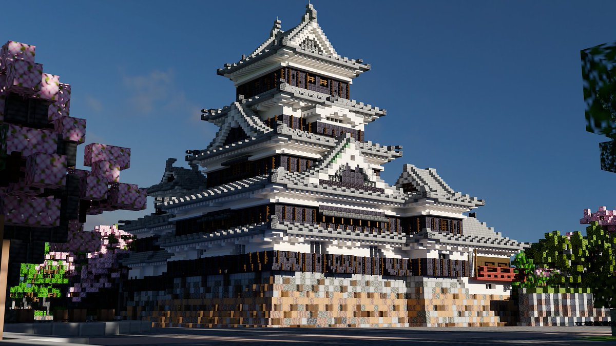 松本城 天守群 　
＃minecraft建築コミュ ＃マイクラ松本再現　blender rendering