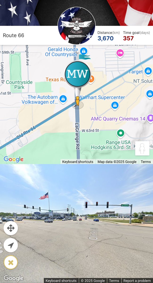 MattWoodhams1's tweet image. Day 2 of virtually cycling Route 66, from my front room. 
26/3,670km.
Just cycled past a Walmart Super centre - pretty exciting stuff. 
Days left to complete the challenge - 355 days.
#conquerorchallenge