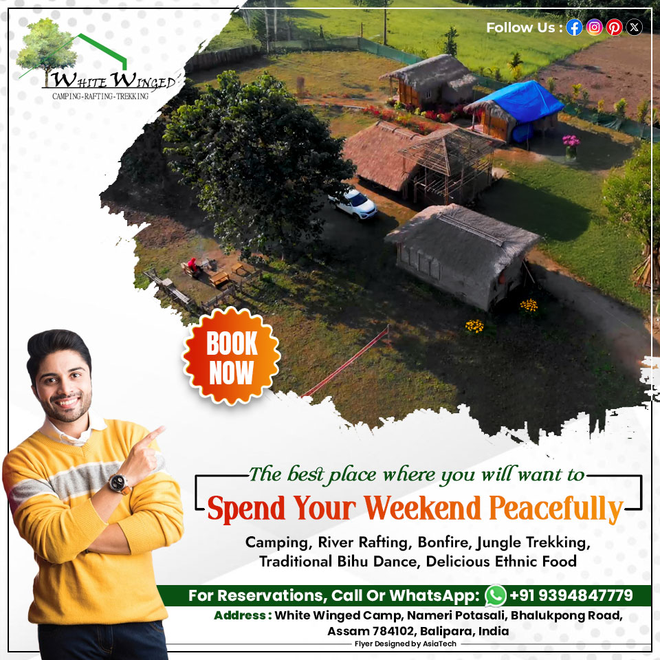 wingedcamp's tweet photo. Looking for peace, adventure, and culture? #WhiteWingedCampNameri is your perfect weekend retreat! 🏕️
#Camping
#Riverrafting
#Bonfire
#Jungletrekking
#TraditionalBihudance 
 #deliciousethnicfood💃
👉 For Booking
📞 9394847779

#WhiteWingedCamp #NameriAdventures  #BihuDance #Assam https://t.co/EddhdeRLHw