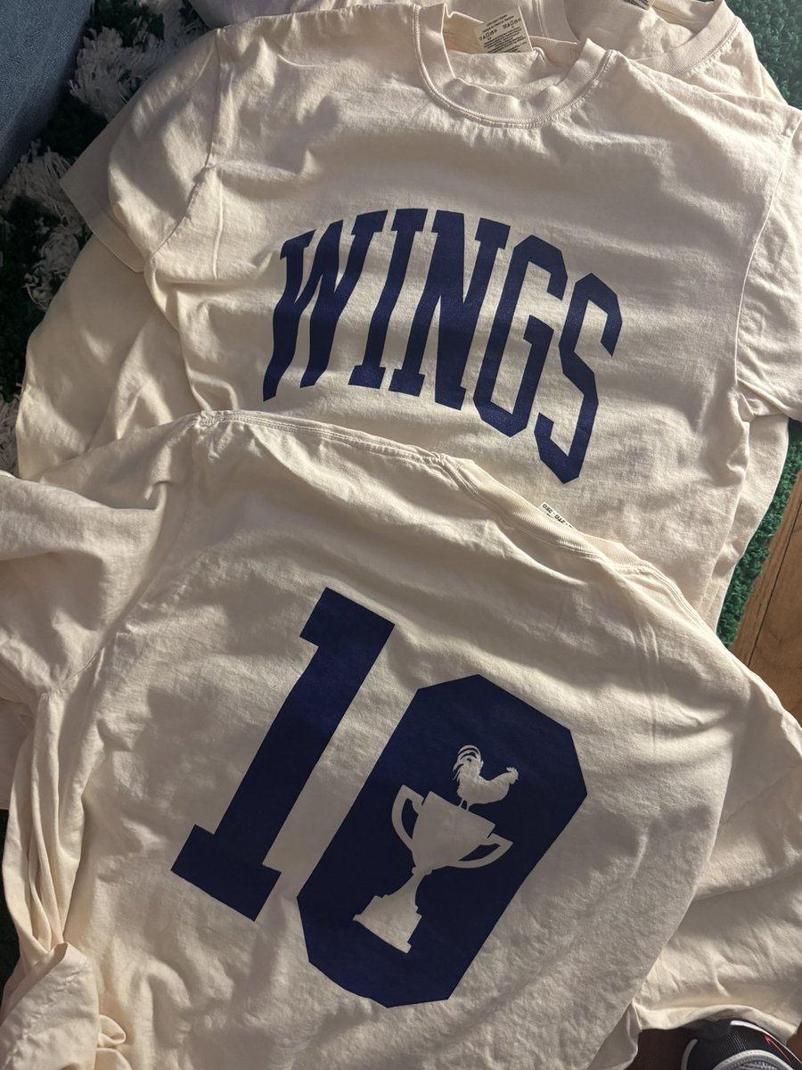 FINAL BATCH OF WINGS 10 TEES HAS ARRIVED. LIMITED SIZES. 

Available This Friday 01/10. 🍗

MTWTHFSATSUN.COM