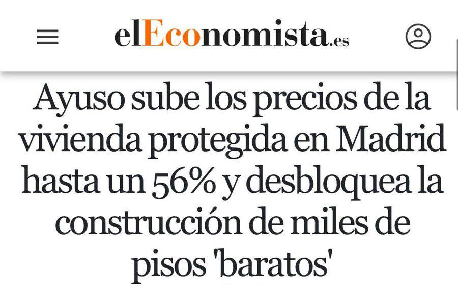 JulenBollain's tweet image. Ayuso te quiere hacer creer que todo el problema de la vivienda es de Sánchez.

Pero no te dice que la mayoría de las competencias de vivienda son de las CCAA. Ni que Madrid es la comunidad con las VPO más caras. ¡Ni que ella misma ha subido el precio de las VPO hasta un 56%!