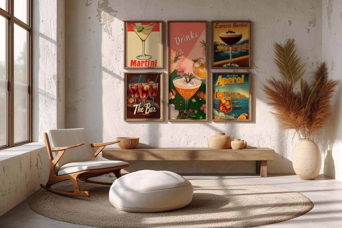 PopcornPhotog's tweet image. Sip, sip, hooray! 🍸 Bring the joy of a classic cocktail bar into your home with our Retro Beverage Art Collection! 5 vintage-style prints of Martini, Espresso Martini, Aperol Spritz &amp;amp; more! Perfect for your #HomeBarGoals.