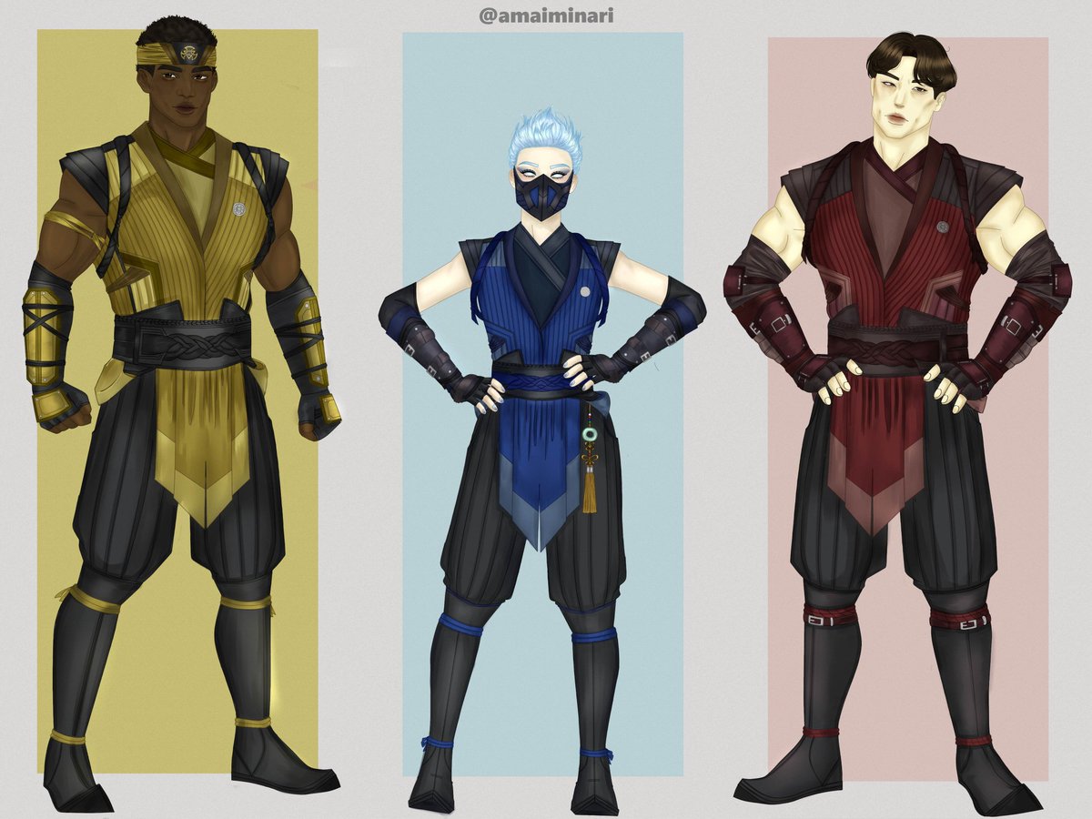 amaiminari's tweet photo. Another drawing of my versions of Cyrax and Sektor without their cyber suits, plus Frost !!! 😶‍🌫️💛🩵❤️

#mk1 #MortalKombat1 #cyrax #sektor #frost #frostmk https://t.co/BdSkrTkCuY