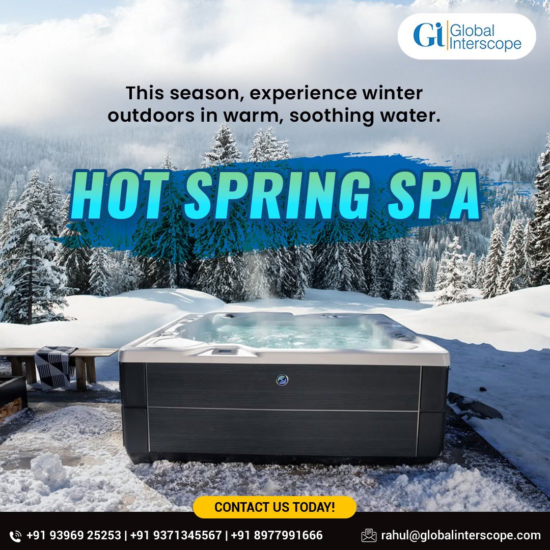 GInterscope's tweet image. Transform your winter into a luxurious retreat with the perfect blend of warmth and relaxation. ❄️✨
Global Interscope is here to redefine your outdoor winter experiences. Reach out to us today and create your own cozy oasis. 🛁

#HotSpringSpa #WinterVibes #OutdoorWellness