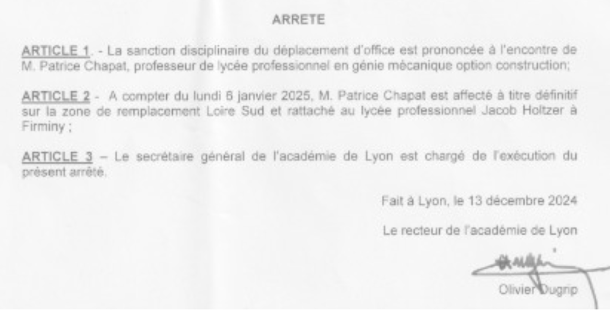 Un professeur muté d’office : un cas de répression syndicale dans l’académie de Lyon cafepedagogique.net/2025/01/09/un-…