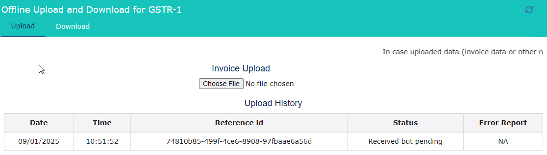 Dear <a href="/Infosys_GSTN/">GST Tech</a>, unable to file GSTR-1 today. please see the attached error. Further, facing issues when uploading JSON. Uploaded at 10:51 AM and present it is 11:34 AM more that half hour but still the status is showing PENDING. Please resolve these issues. <a href="/FinMinIndia/">Ministry of Finance</a>