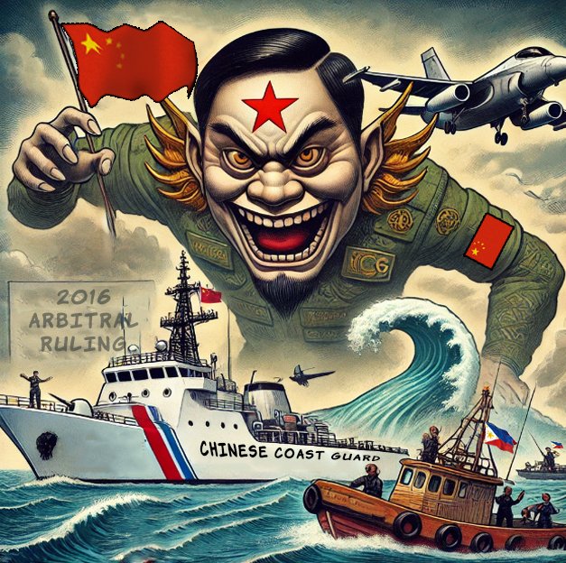 ALT_wps's tweet photo. The Philippines stands firm against China's aggression as the PCG confronts "The Monster," the world's largest coast guard ship, within its EEZ. Sovereignty is non-negotiable, backed by UNCLOS and the 2016 Arbitral Tribunal ruling.

READ FULL ARTICLE: https://t.co/hTGs98S6B3 https://t.co/OQ08aUyecf