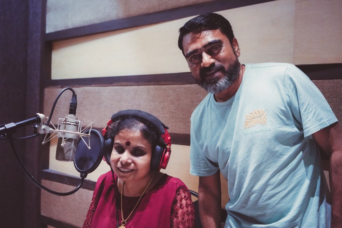 regibha's tweet photo. With Singer Vaikom Vijalakshmi. Song recording for my film #padakuthira  Song : Kanthari Kanthari.... Music by Dhanush Harikumar https://t.co/OiAnWkAY6s