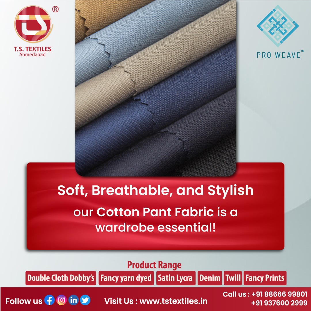 tstextiles's tweet photo. Stay stylish and comfortable with T.S. Textiles' soft, breathable cotton pant fabricβyour wardrobe essential!
For Inquiry Now -: π
π (+91) 88666 99801 | (+91) 937600 2999
π https://t.co/PUqEfX5QQR
#tstextiles #trendyfabrics #qualitytextiles #fashion #cottoncomfort #fabric https://t.co/3Mqr7UX4y3