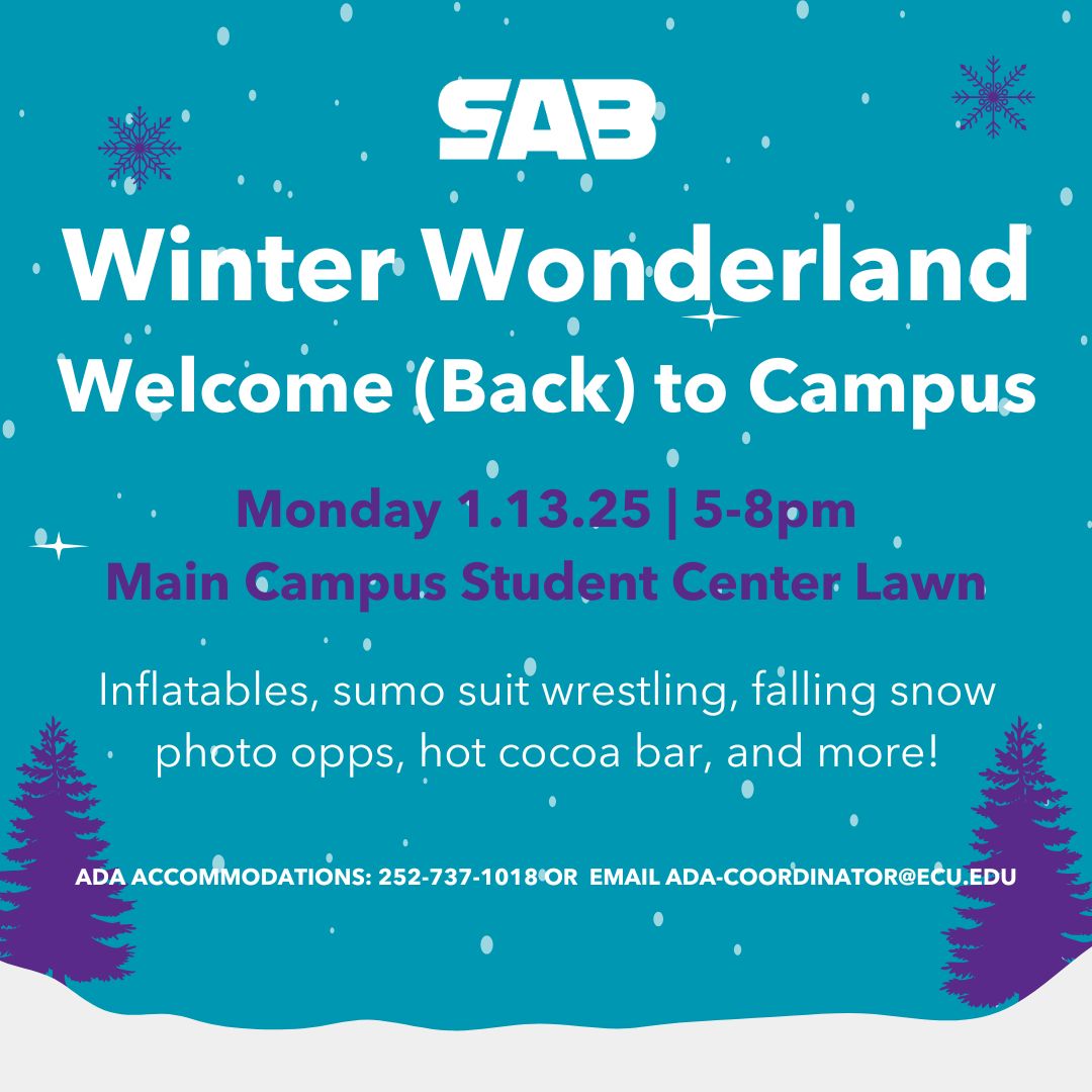 Join us for SAB’s Winter Wonderland event, where the fun never stops! 🎉 We’ve got:

🎈 Inflatable fun for all ages
🤼‍♂️ Sumo wrestling to test your strength
📸 Epic photo ops to capture all the fun moments
☕ A cozy hot cocoa bar to warm you up
❄️ And yes, SNOW!

See you there!🏴‍☠️