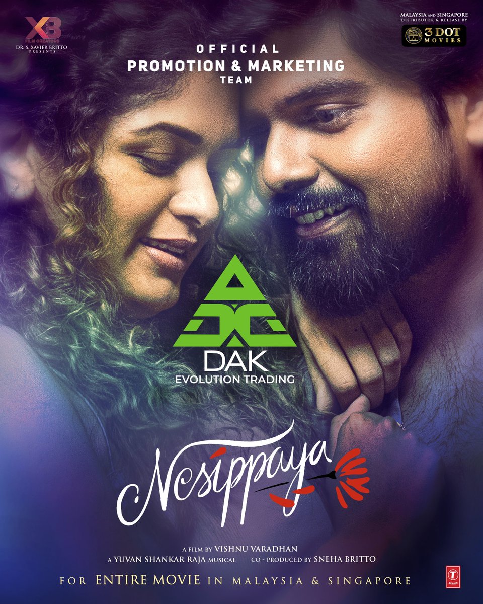 3DotMovies's tweet image. We’re back with more exciting news! 🎉 @3DotMovies is collaborating once again with @dak_evolution for the marketing and promotions of #Nesippaya in Malaysia &amp;amp; Singapore! 🇲🇾🇸🇬

#3DotMovies #DAKEvolutionTrading