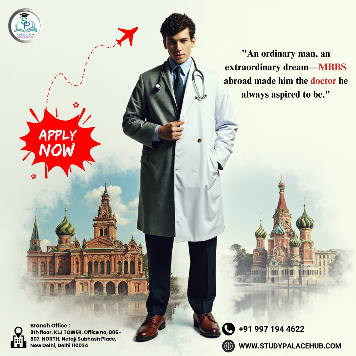 studypalacehub's tweet photo. "A dream in his heart, a stethoscope in his hand—MBBS abroad made it possible." Apply now.

.

.
#mbbsinrussia #studypalacehub #admissionopen #StudyAbroad #mbbs #mbbsabroad https://t.co/gM0LPKLeaT