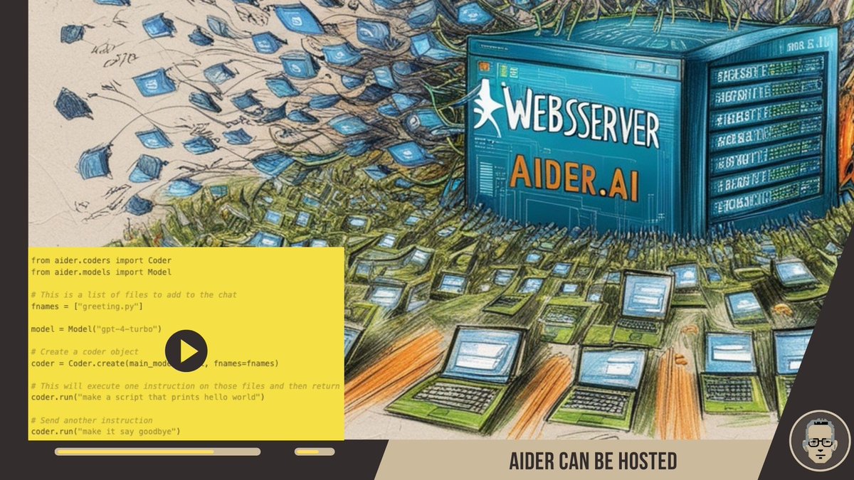AppyDave's tweet image. Embed Aider AI in Your Web Service Using RESTful APIs!
youtu.be/NJRI2ovxWfc #AiderAI #Aider #AICoder