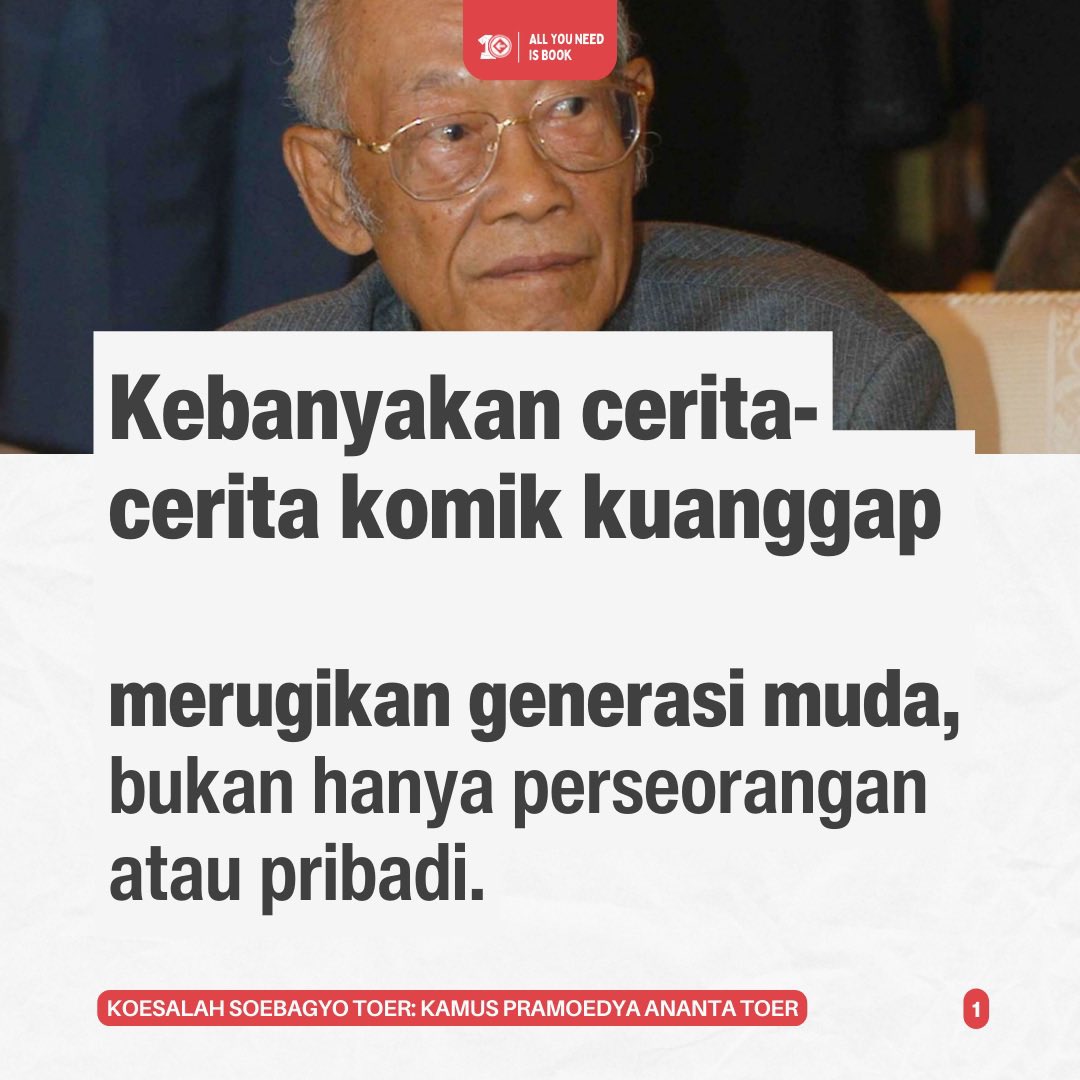 BerdikariBook's tweet photo. Di sini Pram salah, di negeri tempat di mana kau pernah diasingkan, membaca buku-buku komik bahkan bisa kok jadi wapres. hehehehehehe

#BacaAjaDulu #BertukarPikiran #BerdikariBook  #PramoedyaAnantaToer

— — —
https://t.co/btKh2jvCz0 https://t.co/T4ycLCuIVM