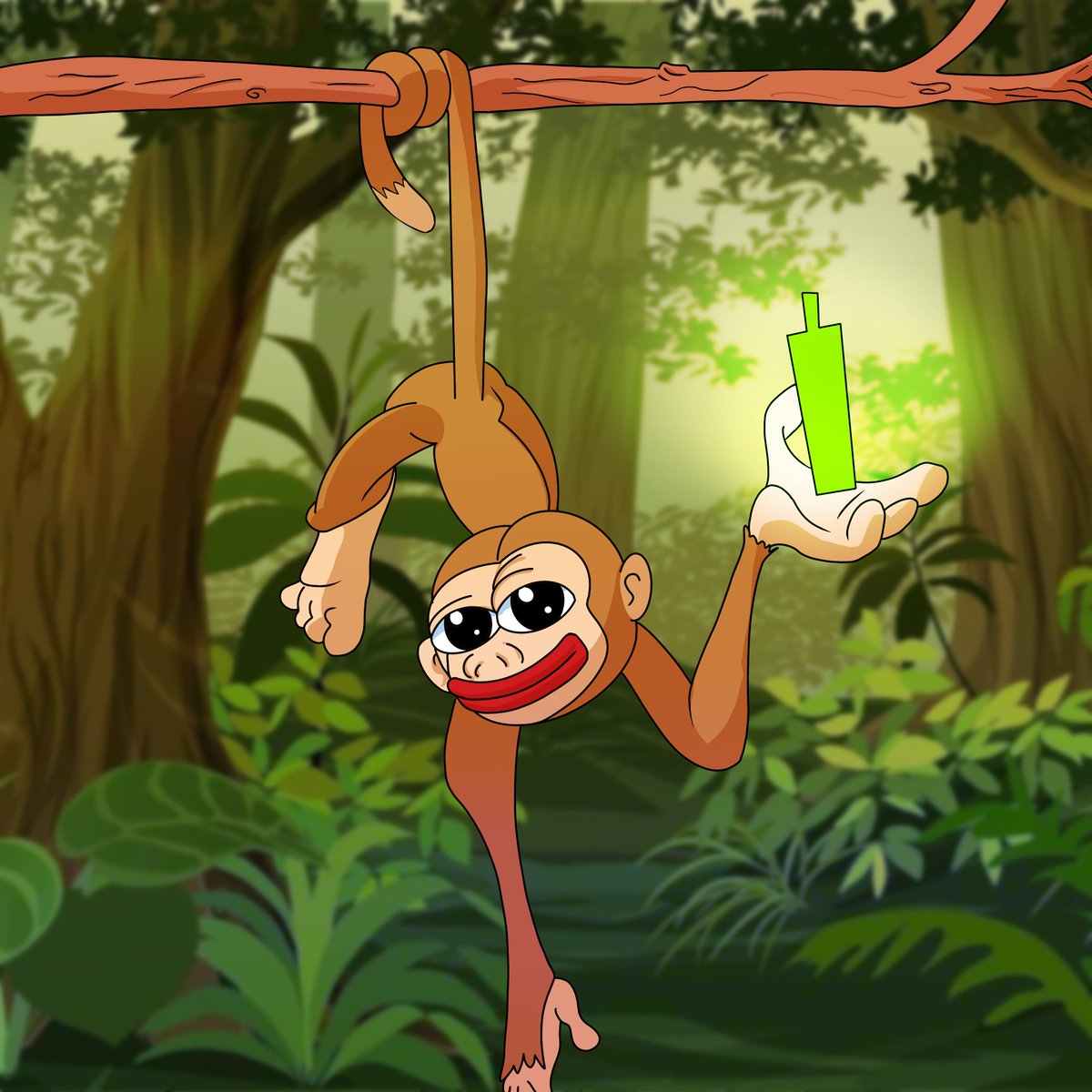 Moonkey swings through the jungle, catching green candles with ease holding onto every gain! #solanamemecoin #solana #memecoin #1000xgem #Moonkey #Moon
