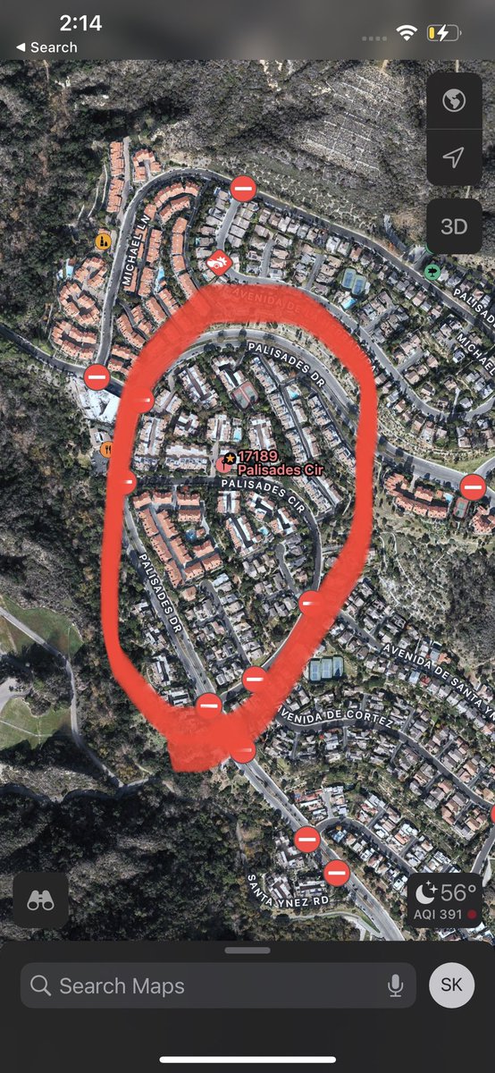 <a href="/CAL_FIRE/">CAL FIRE</a> We need air resources to the upper part Palisades Highlands. Our homes around Palisades Circle can be saved. Winds are laying down. Please help!