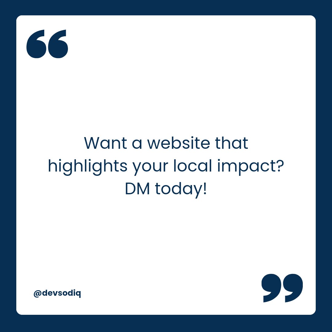 Dev_Sodiq's tweet image. Showcase Your Commitment to the Community

#entrepreneur #websitemarketing #websitedesigntips #websitedesignservices #websitedesignexpert #websitedesign #websitedesigner #localbusiness #digitalmarketing #website #SmallBusinessOwners    #wordpresswebsitedesigner