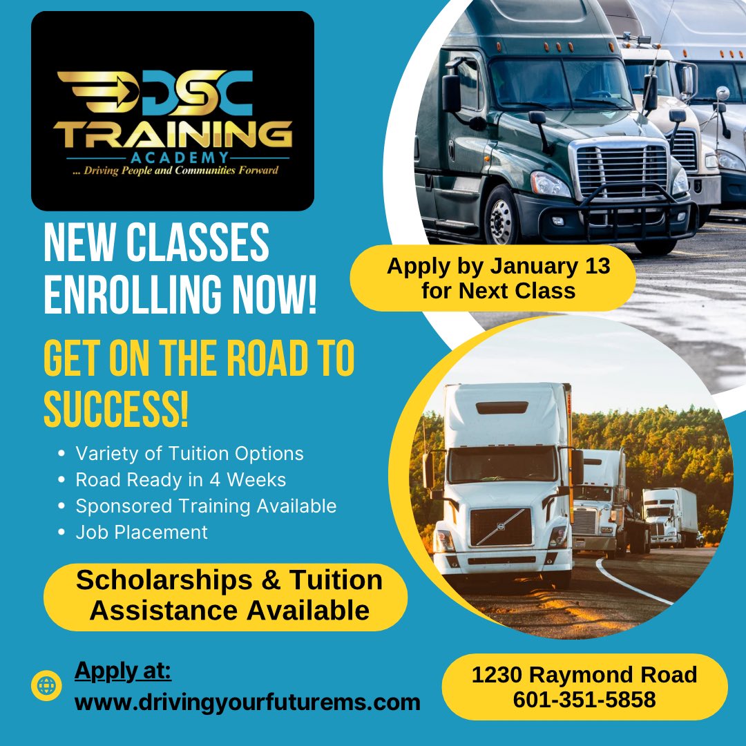601-351-5858 #truckdriverschools #cdljobs #freightdispatchers #dsctrainingacademy