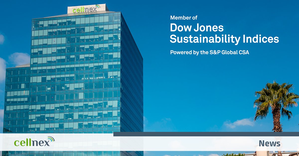 cellnextelecom's tweet photo. 🤗🌍#Cellnex consolidates its position in the #DJSI Europe of @SPGlobal
For the second year running, Cellnex is the only #TowerCo present in the index and has consolidated its position in the Top 4 European subsector of telecommunications companies.
👉 https://t.co/UppTSY9hoe https://t.co/AuVsfYrYCx