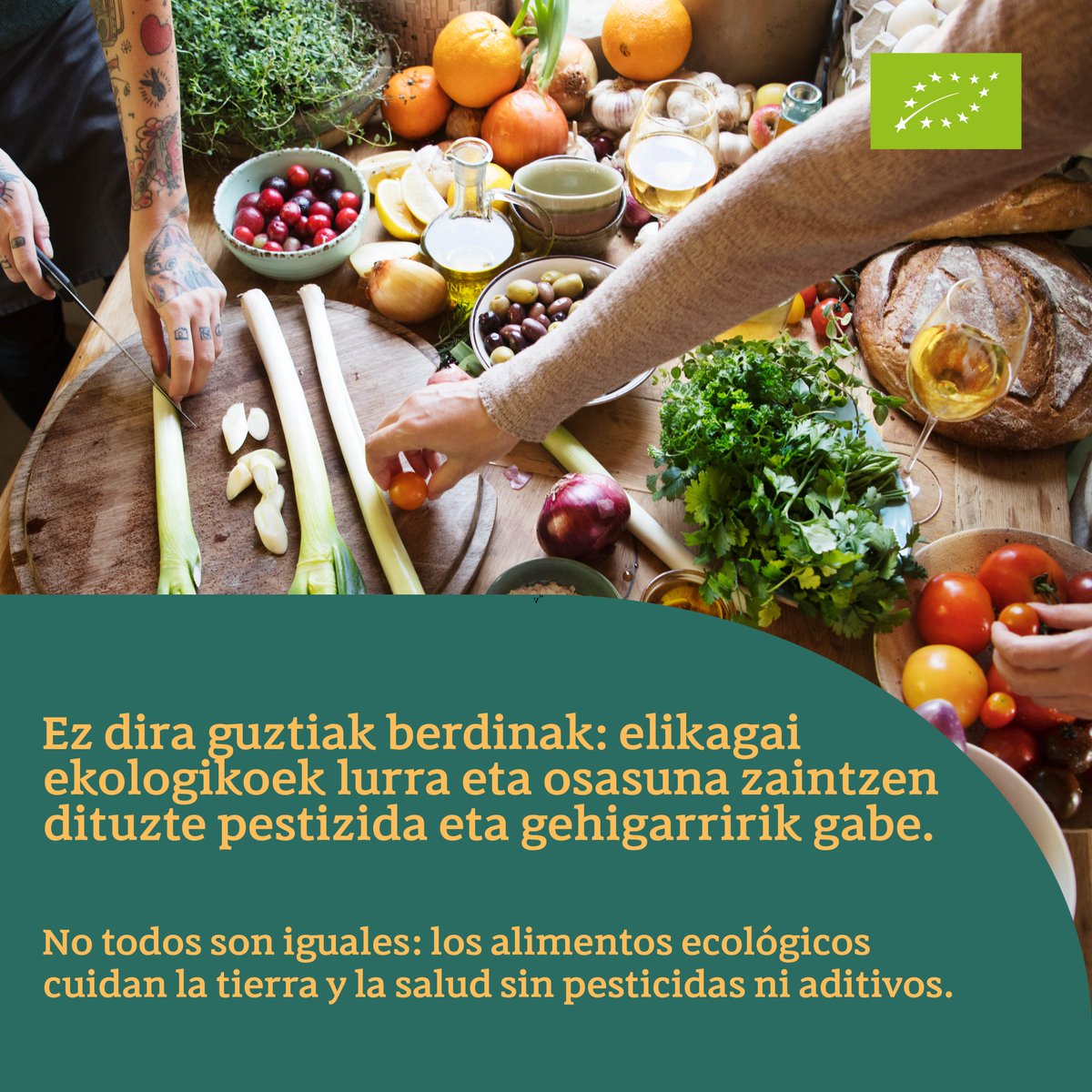 EKOLURRA's tweet photo. ✅ Ez dira guztiak berdinak: elikagai ekologikoek lurra eta osasuna zaintzen dituzte pestizida eta gehigarririk gabe.

✅ No todos son iguales: los alimentos ecológicos cuidan la tierra y la salud sin pesticidas ni aditivos.

#nekazaritzaekologikoa #ingurumena #etorkizuna #agriculturaecológica #futuro #MedioAmbiente #sostenible #jasangarria #ekologikoa #denahobetzeko #elikagaiekologikoak #alimentosecológicos