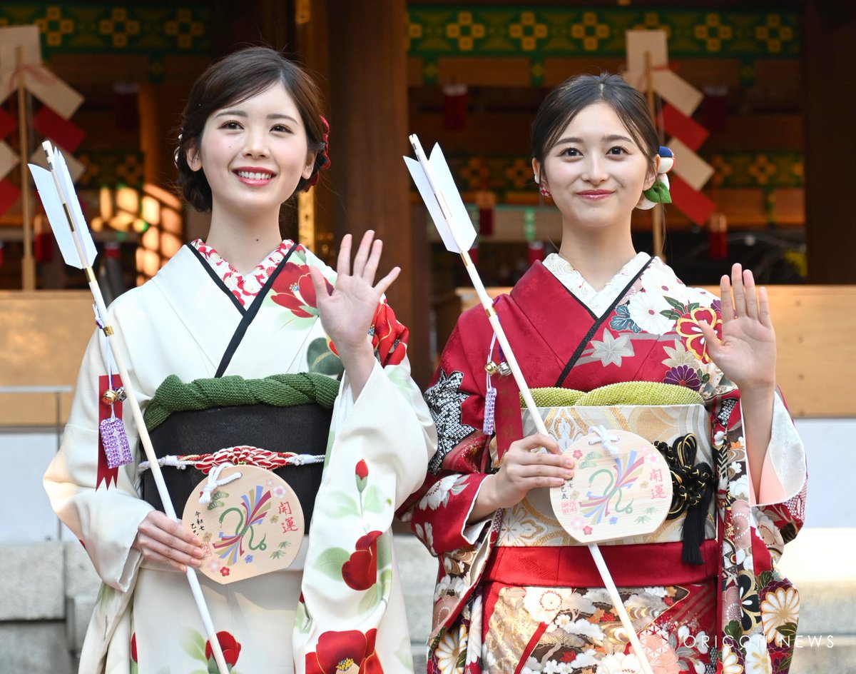 乃木坂46 筒井あやめ＆井上和 毎年恒例の乃木神社で成人式 ⛩️ 20歳の