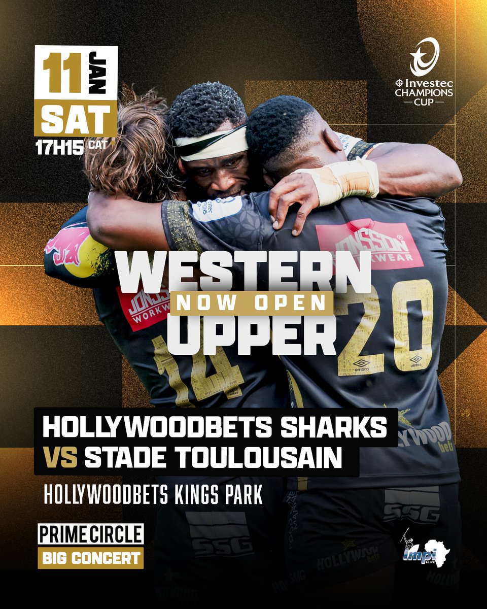 Spread the word—tell a friend to tell a friend!

🏆 Investec Champions Cup
🆚 @stadetoulousainrugby
🏟️ Hollywoodbets Kings Park
⏱️ 17H15
🎟️ sharksrugby.co.za or The Sharks Ticket Office.

#InvestecChampionsCup #SHAvTOU