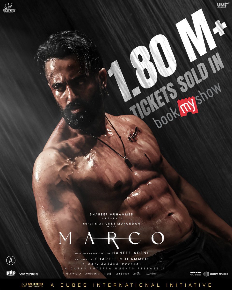 M🅰️RCO - 1.80 Million+ Tickets Sold in BookmyShow

#Marco #running #successfully #blockbuster #incinemasnow