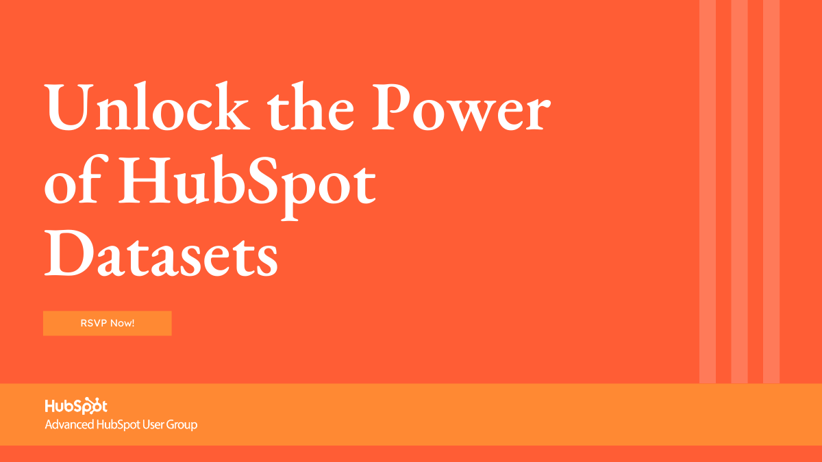 SpitfireInbound's tweet image. 📊 Take your HubSpot reporting to the next level!

Join us on February 6th for a game-changing Advanced HUG event: &apos;Unlock the Power of HubSpot Datasets.&apos;

 🎙 Speaker: Megha Bhattacharya

 📅 Sign up now: hubs.la/Q031Qy9d0. 

 #HubSpotEvent #AdvancedHUG #SpitfireInbound