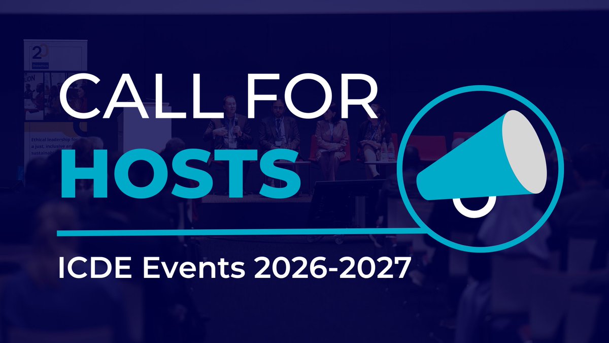 Are you interested in hosting an ICDE event?  🤝🎫

We're inviting ICDE Institutional Members to register their interest in hosting an ICDE in-person or hybrid event in 2026 or 2027: icde.org/call-for-hosts…

Find out more &amp; register your institution's interest by 8 Feb 2025!
