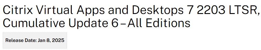 cstalhood's tweet photo. Download Citrix Virtual Apps and Desktops 2203 LTSR, Cumulative Update 6 https://t.co/582al9awwu https://t.co/6BqSe2s6yt