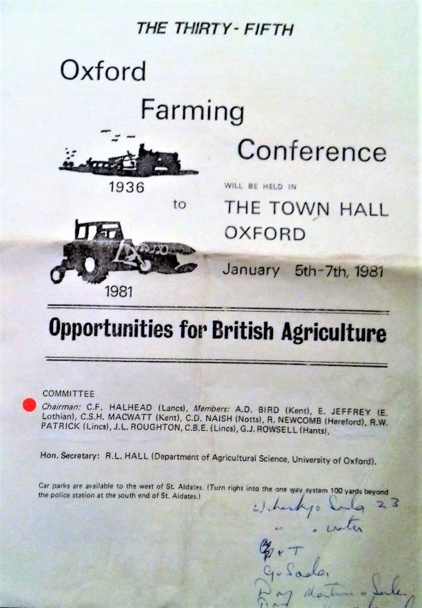 Jayne Halhead (@jaynes__world) on Twitter photo Our Dad, a proud #Lancashire dairy farmer, and a vociferous advocate for farmers, Chaired the <a href="/OxfordFarming/">Oxford Farming Conference</a> Conference in 1981.
We lost him to motor neuron disease #MND in 2005.
This pamphlet is made more poignant by his hand-written drinks order in the corner.... 😢
#OFC25 Our Dad, a proud #Lancashire dairy farmer, and a vociferous advocate for farmers, Chaired the <a href="/OxfordFarming/">Oxford Farming Conference</a> Conference in 1981.
We lost him to motor neuron disease #MND in 2005.
This pamphlet is made more poignant by his hand-written drinks order in the corner.... 😢
#OFC25