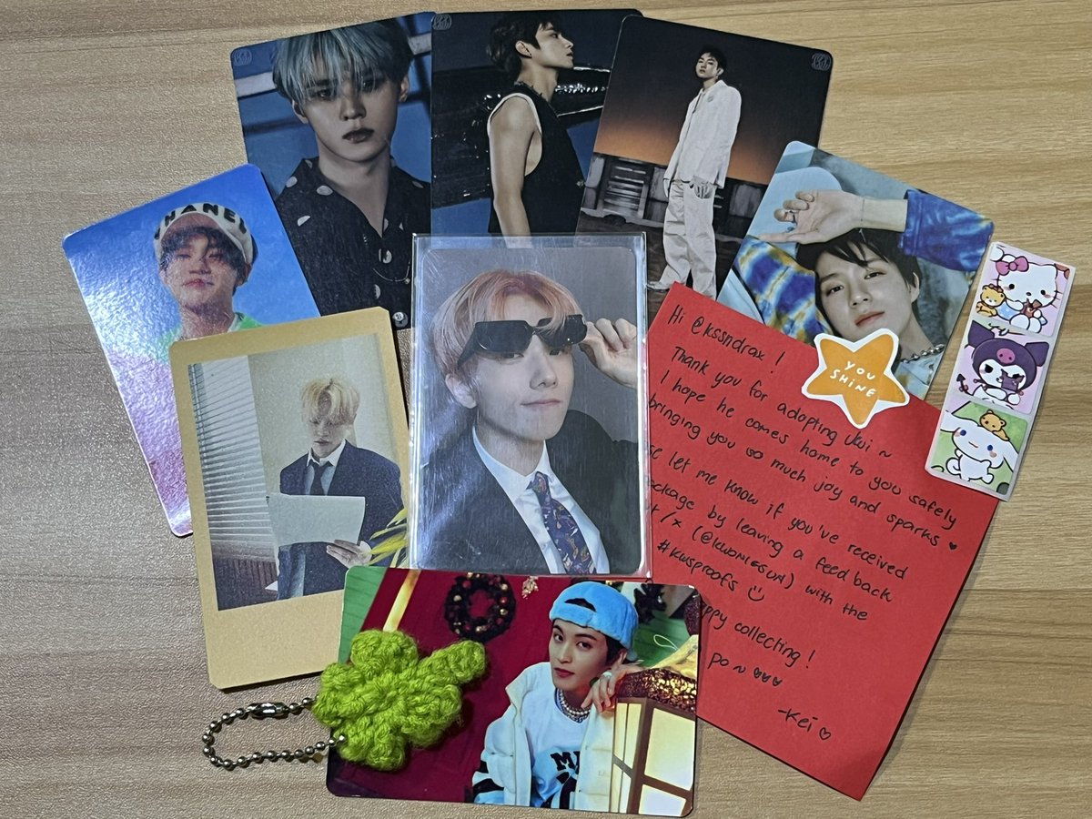 hwngjms's tweet photo. jisung is home safely ^_^ thank you so much @KWONIESUN for the hassle free transaction & for these cute freebies 🥺 ... 𓍢ִ໋🌷͙֒✧˚ ༘ ⋆。˚♡
— #kassmails #kwsproofs https://t.co/nWodA69Xn6