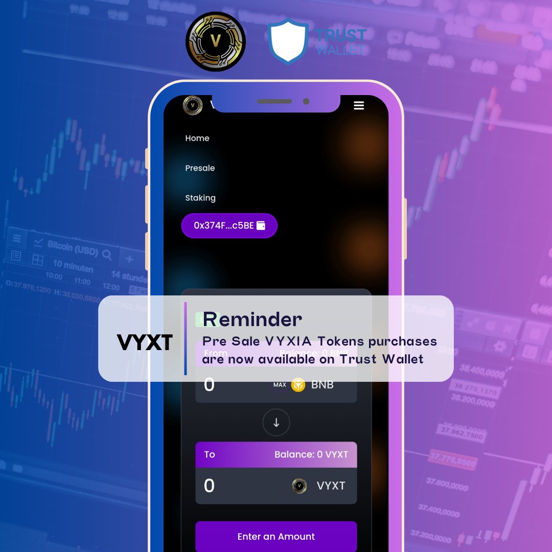 vyxiatoken's tweet photo. "Reminder! 🚀 Pre-sale VYXIA Tokens are now available on Trust Wallet. Don’t miss out on this opportunity to invest in your future. Connect your wallet now and join the VYXIA revolution! 🌐"

Check it out : https://t.co/WBzEeBeNuC

#vyxia #vyxiatokens #tokencrypto #crypto #CryptoAirdrop #CryptoPresale #cryptocurrency