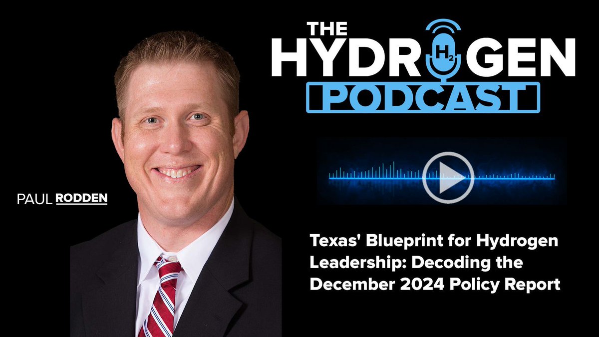 THP Episode: 381 - Texas' Blueprint for Hydrogen Leadership: Decoding the December 2024 Policy Report     
Watch on YouTube: buff.ly/3W6olHu  
Listen to the Podcast: buff.ly/3WbsHNp  

#hydrogen #energy #texashydrogen