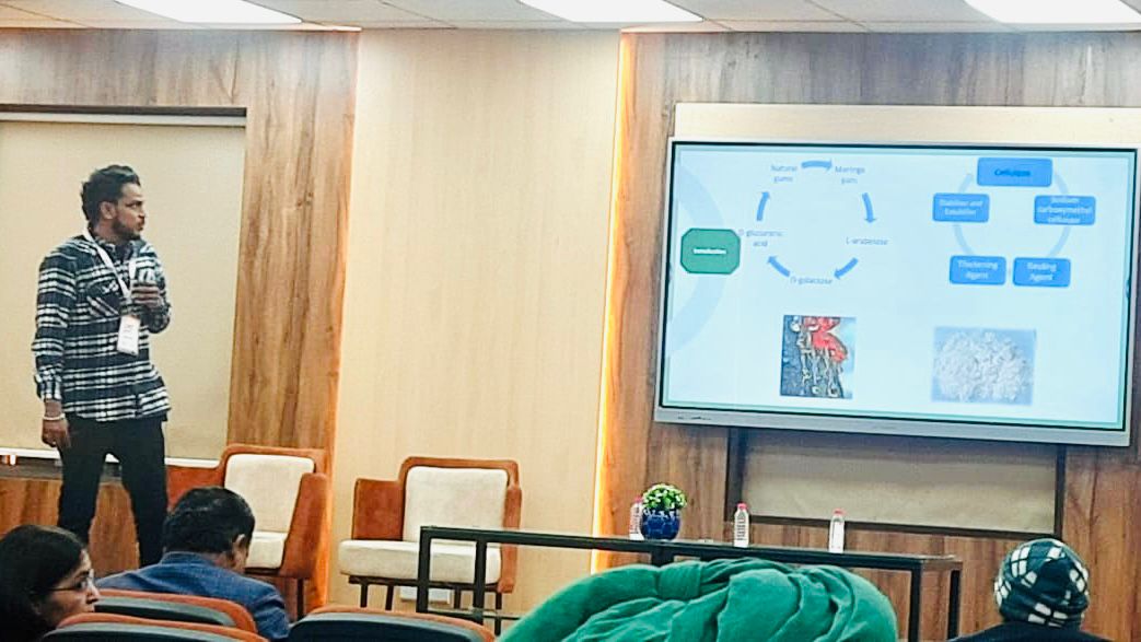 "Proud to share that our PhD student <a href="/Agassithomas18/">AgassiT</a>  attended the Indian Chemical Society's ACC-2024 conference and was awarded with the *Best Oral Presentation Award* for his work on Curcumin-Loaded Moringa Gum and Carboxymethylcellulose Composite Polymer Films.