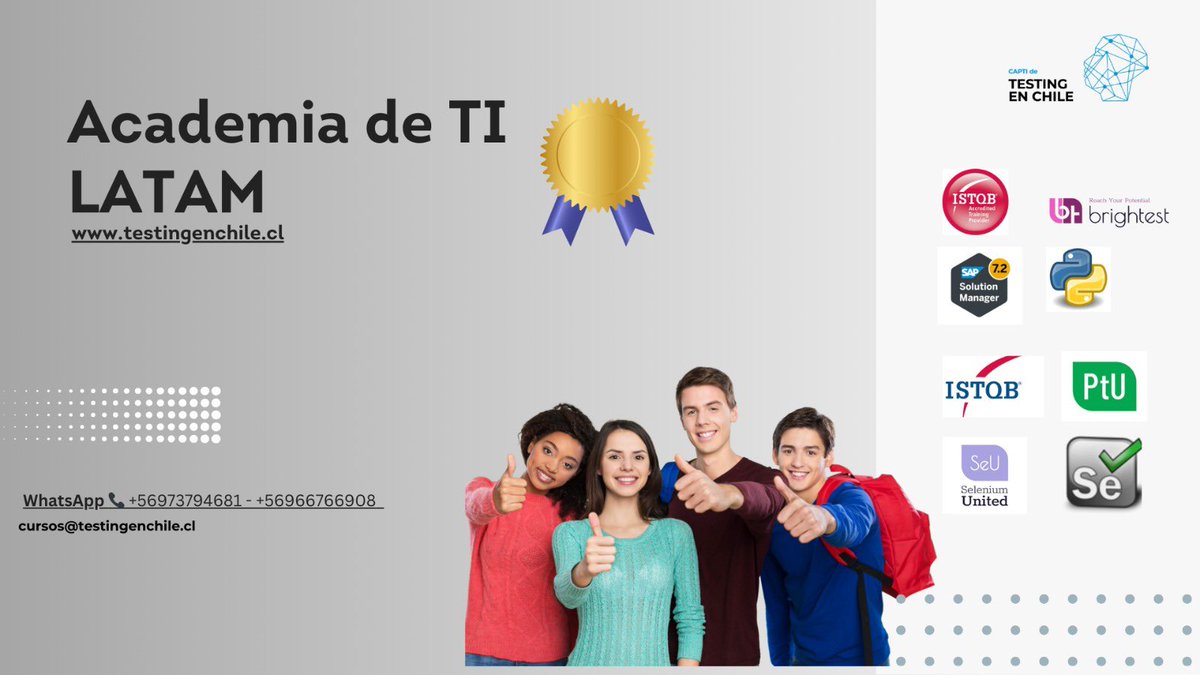 Personaliza tu Aprendizaje y Potencia tu Carrera
En nuestro programa de formación en calidad de software, entendemos que cada profesional tiene un recorrido único y diferentes necesidades de aprendizaje.
testingenchile.cl/academia-de-ti…