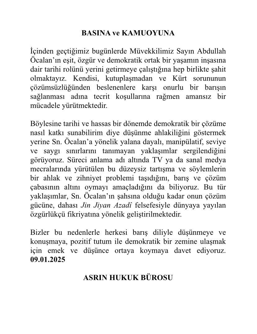 Basına ve Kamuoyuna