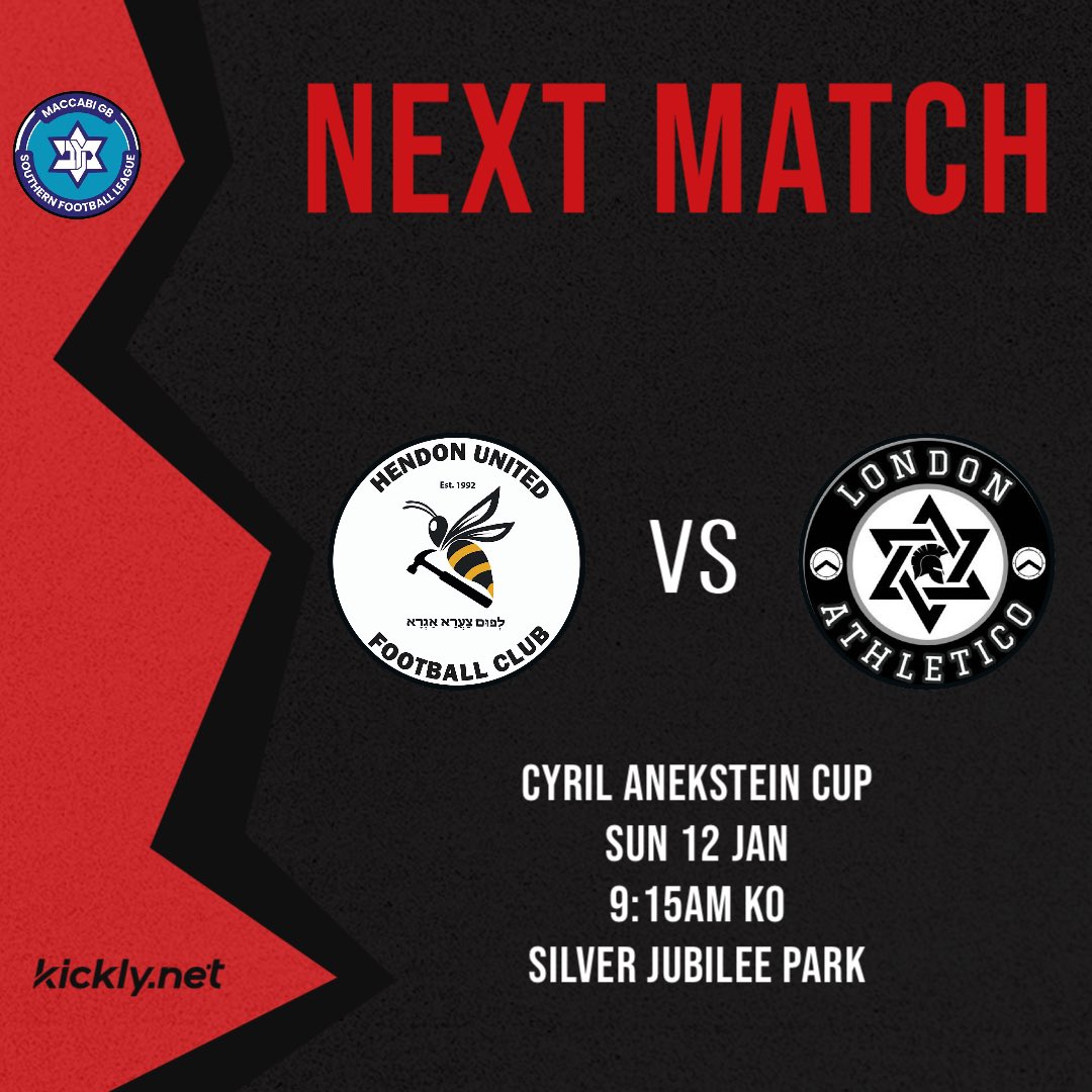 Hendon United FC (@hendonutd) on Twitter photo This Sunday we face <a href="/LondonAthletico/">London Athletico FC</a> in the Quarter Final of the Cyril Anekstein Cup #UTR ๐ด This Sunday we face <a href="/LondonAthletico/">London Athletico FC</a> in the Quarter Final of the Cyril Anekstein Cup #UTR ๐ด