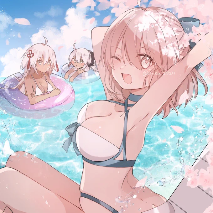 沖田さんPU!2年前の沖田さん本全公開 【2日目】どの再臨も可愛さ満点な水着姿!#FGO  #FateGO  #Fate 